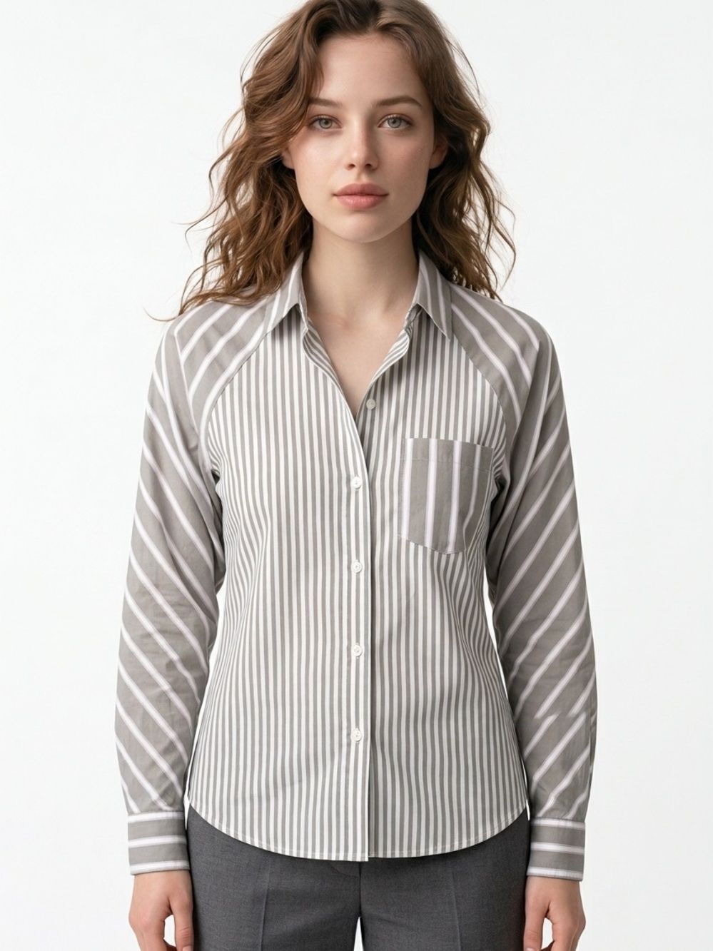 URBAN OUTFITTERS | Tan & White Striped Button Down